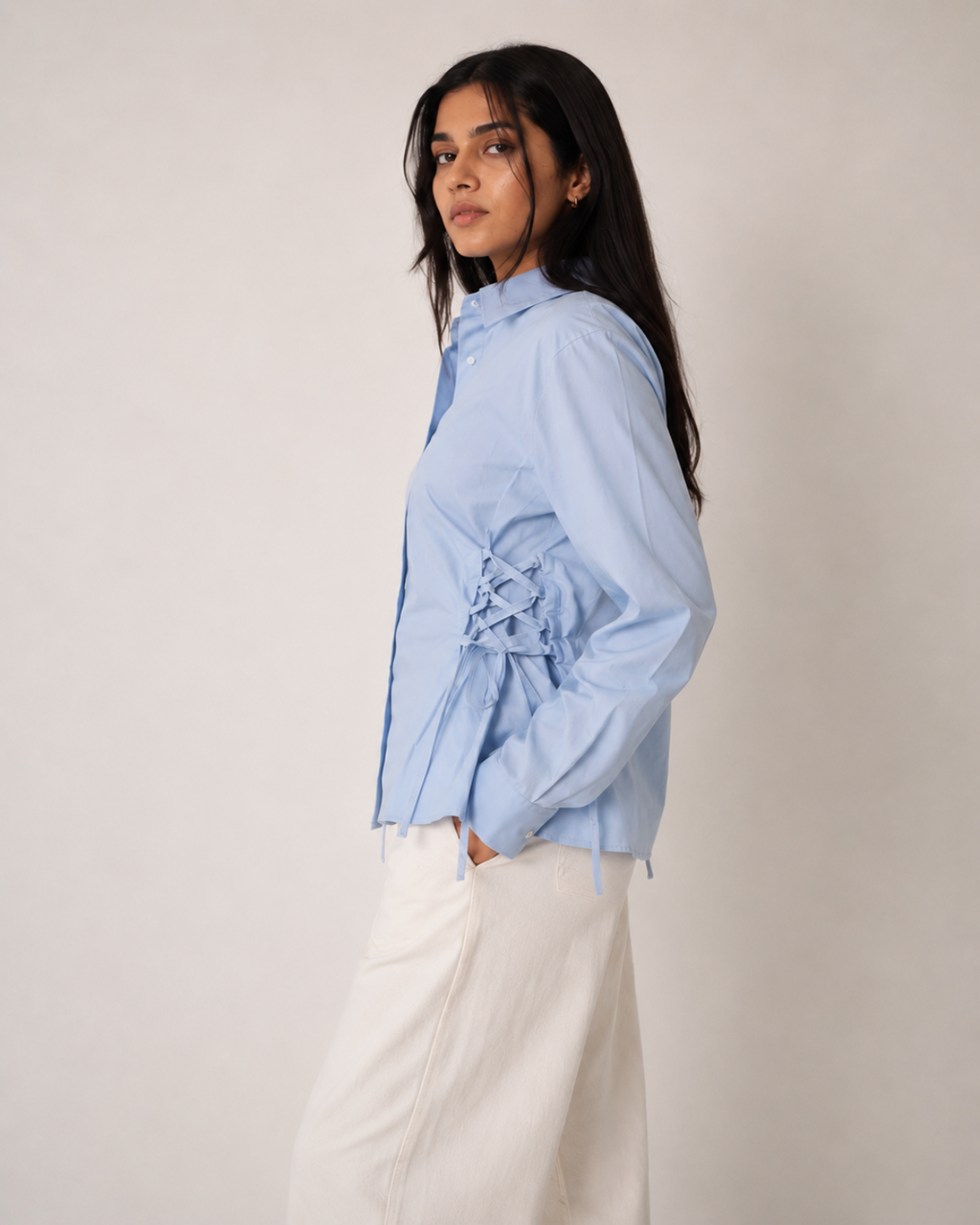 Side Lace Up Premium Shirt