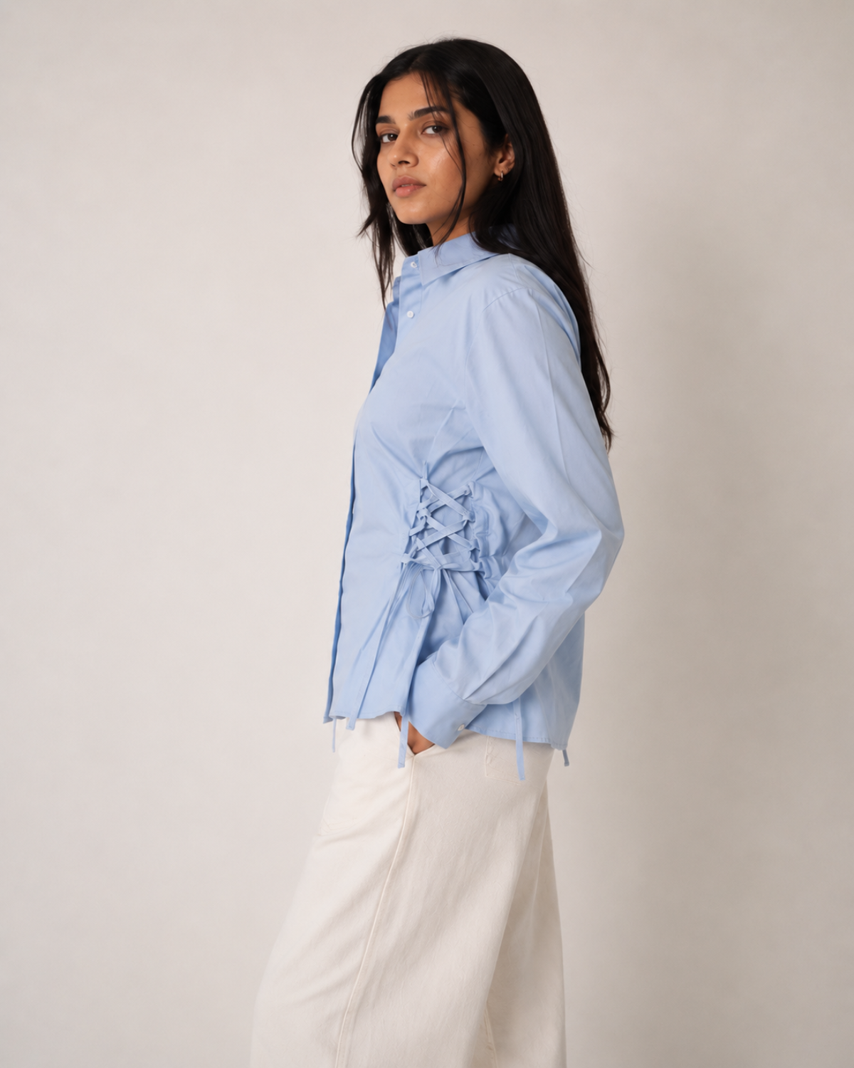 Side Lace Up Premium Shirt