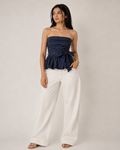 Strapless Peplum Top