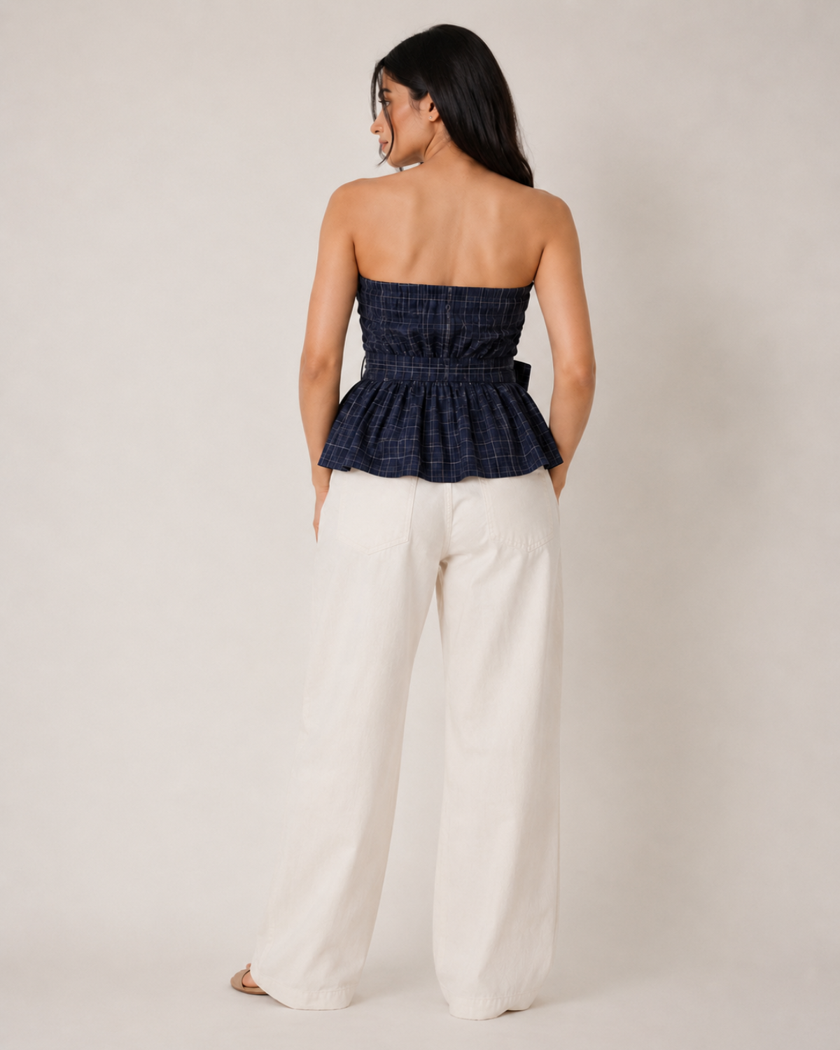 Strapless Peplum Top