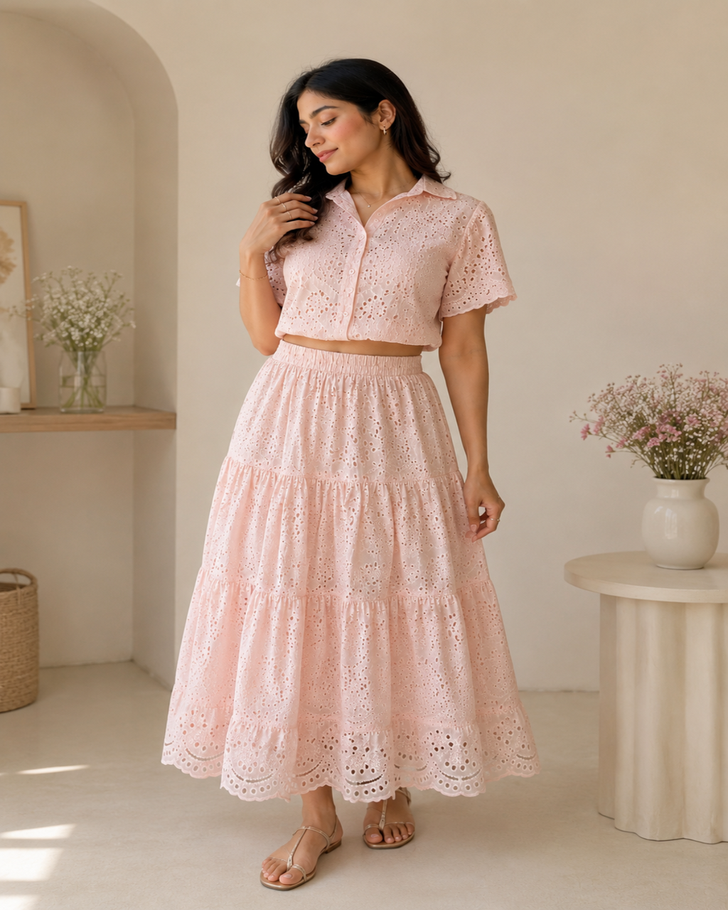 Broderie Pink Co-ord Set