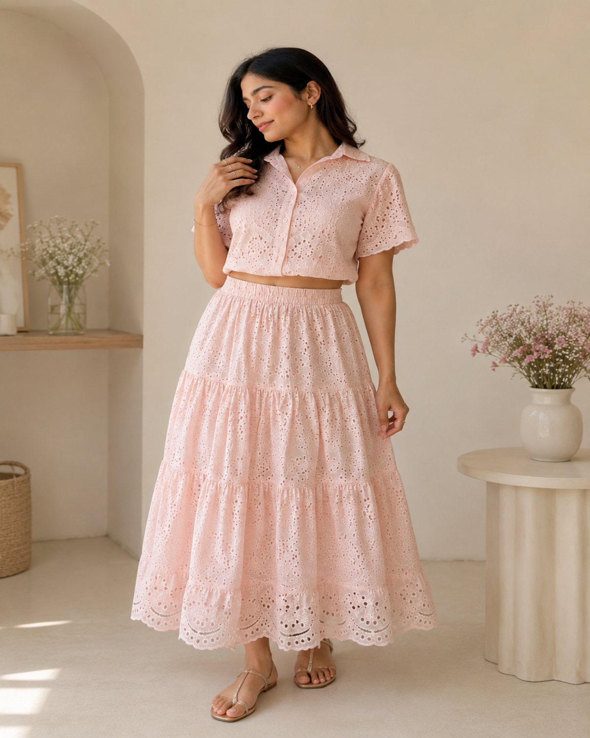 Broderie Pink Co-ord Set