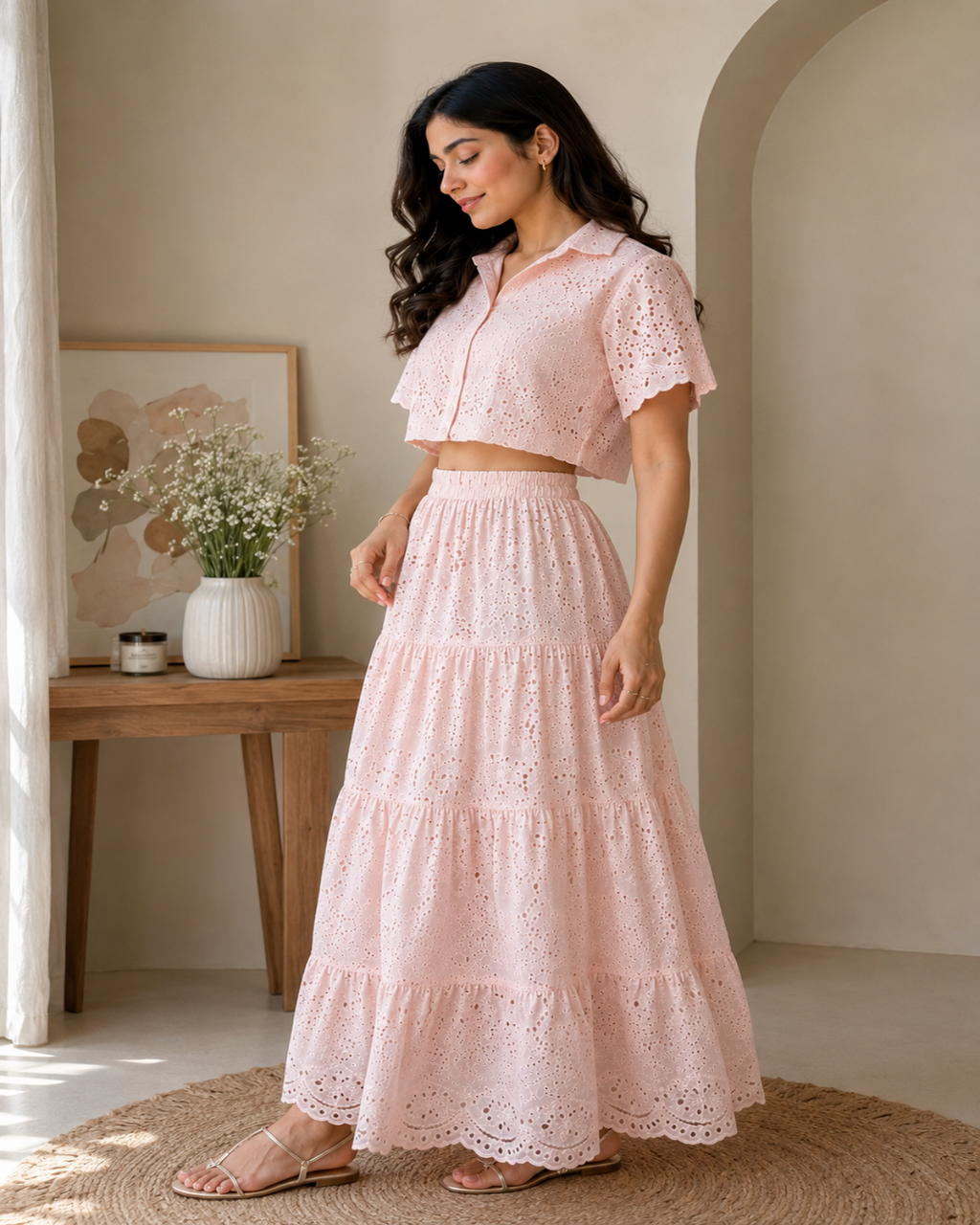 Broderie Pink Co-ord Set