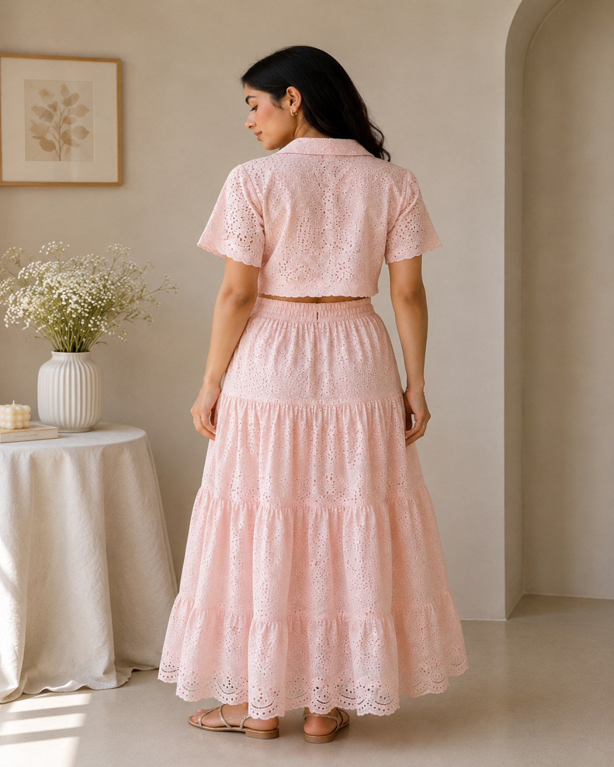 Broderie Pink Co-ord Set