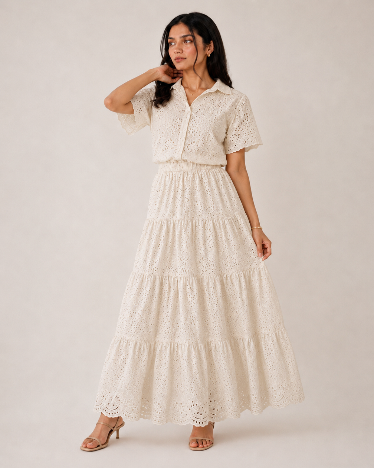 Broderie Off white co-ord set