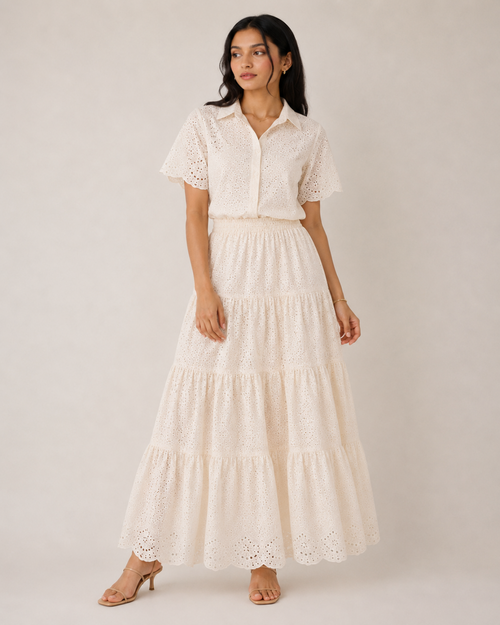Broderie Off white co-ord set