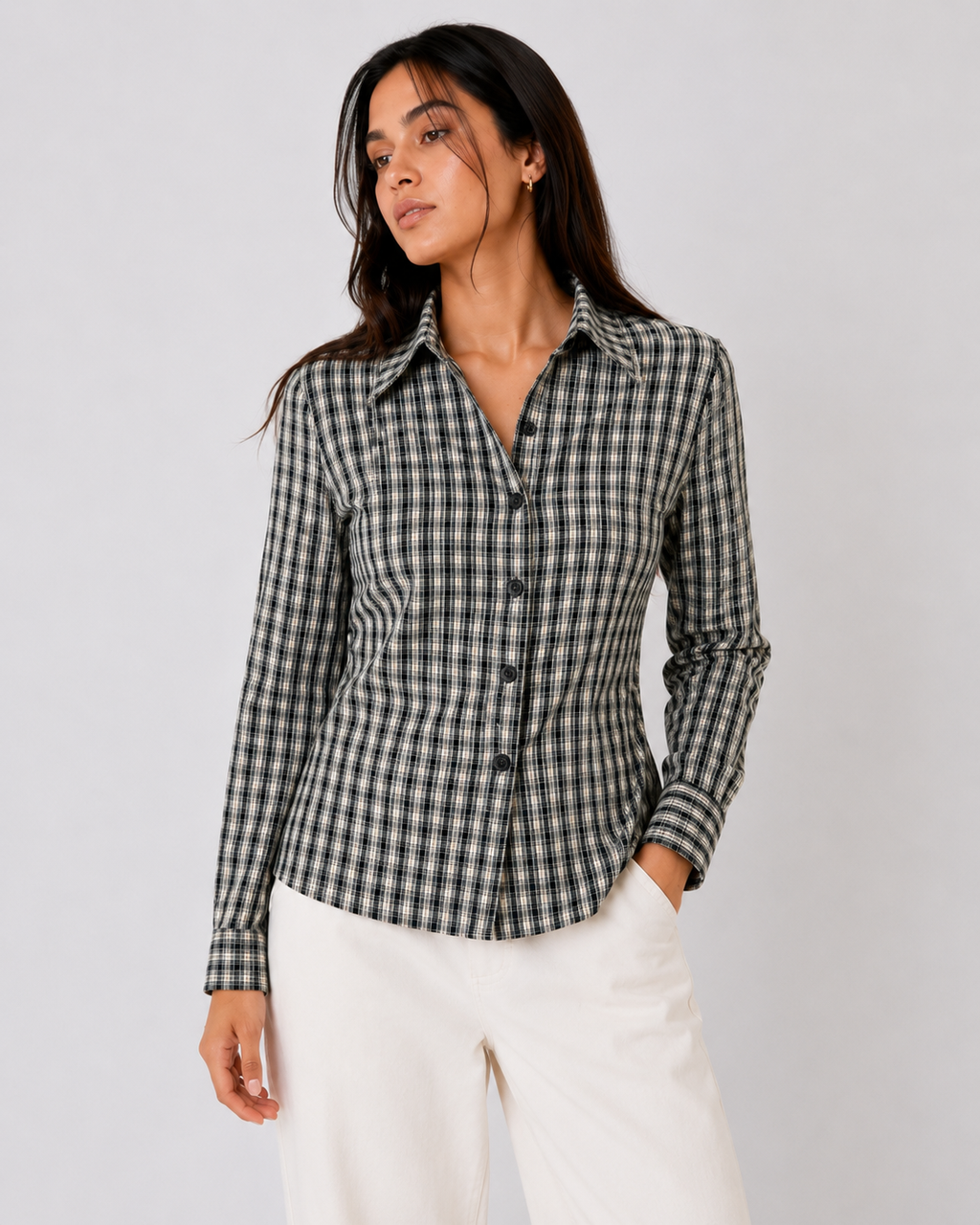 Gingham Tie-Up Shirt