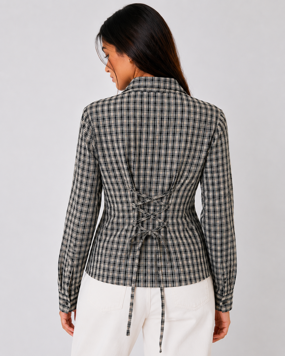 Gingham Tie-Up Shirt