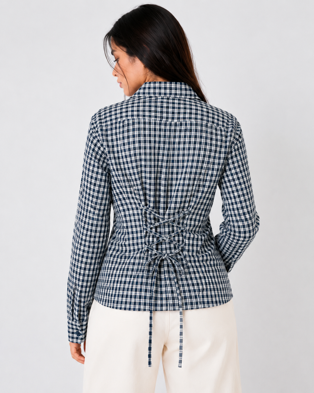 Gingham Tie-Up Shirt