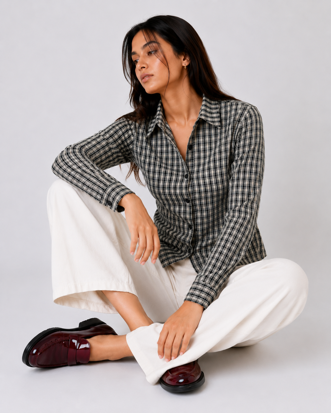 Gingham Tie-Up Shirt