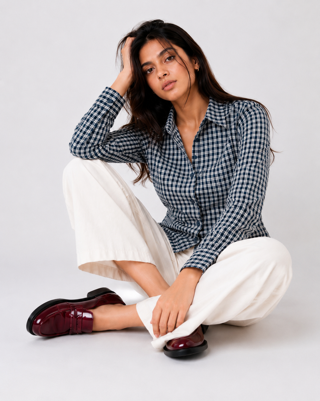 Gingham Tie-Up Shirt