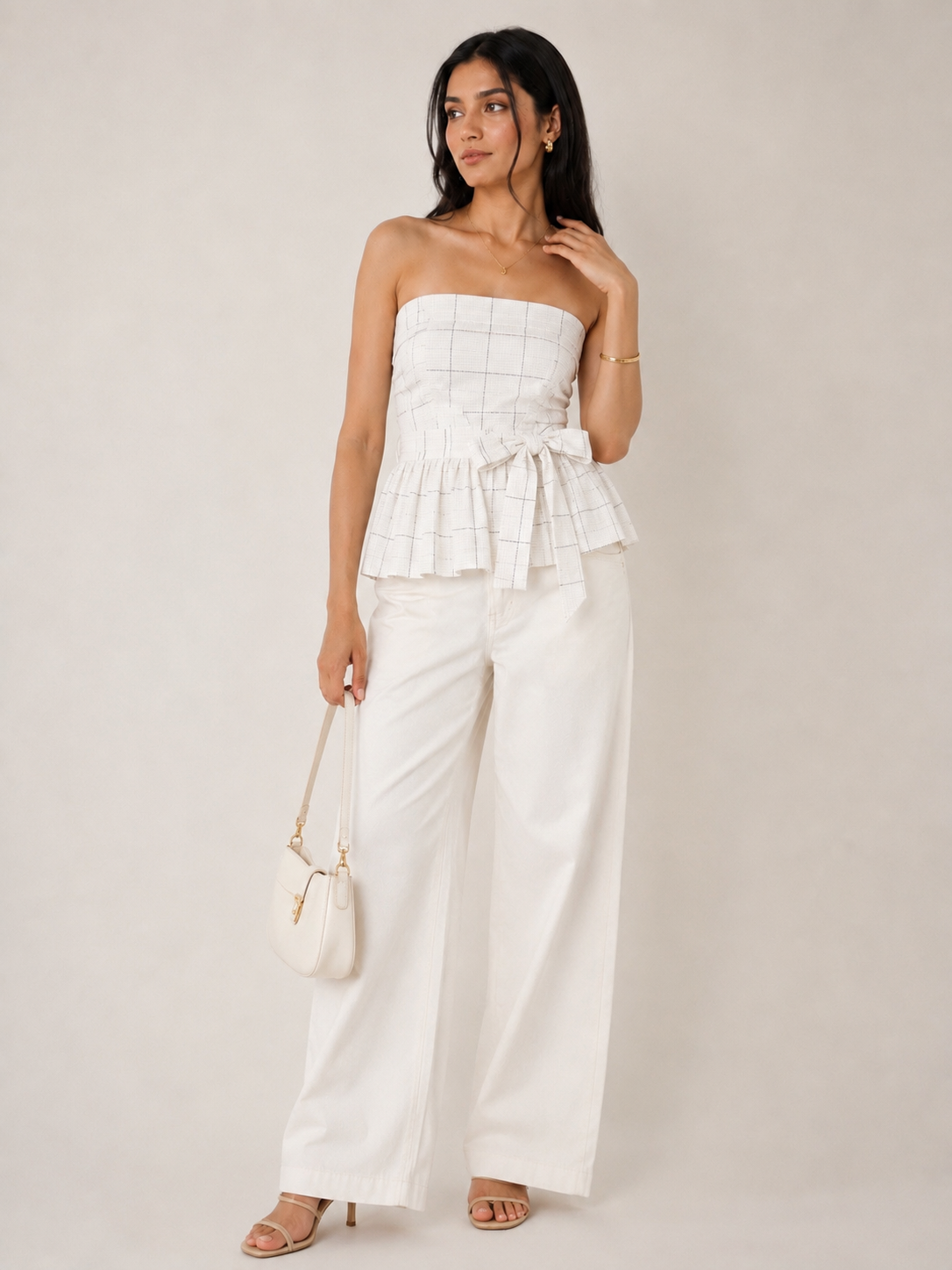 Strapless Peplum Top