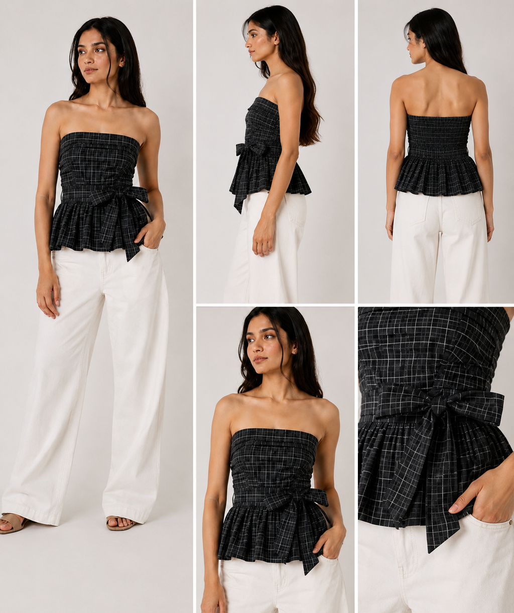 Strapless Peplum Top