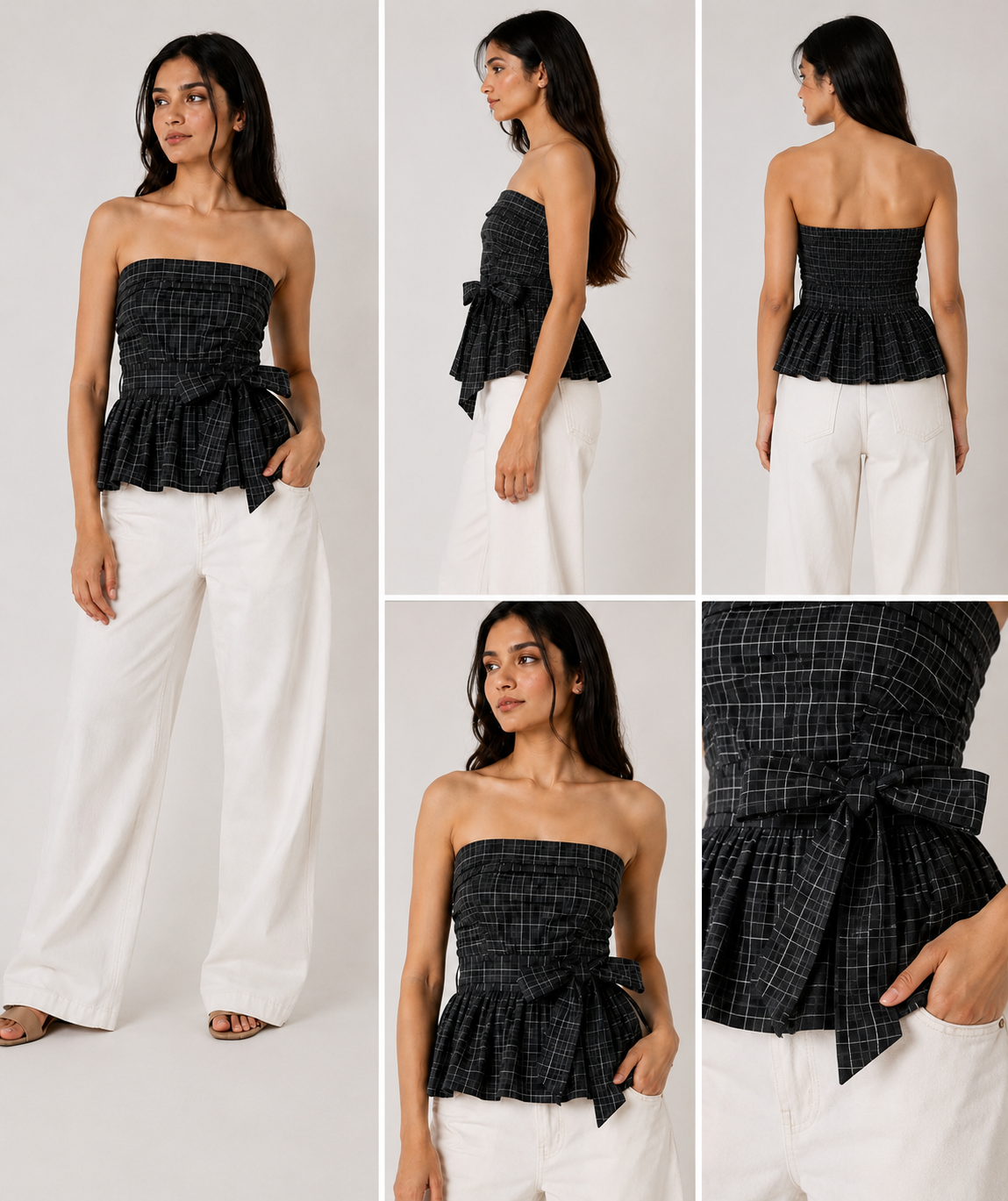 Strapless Peplum Top