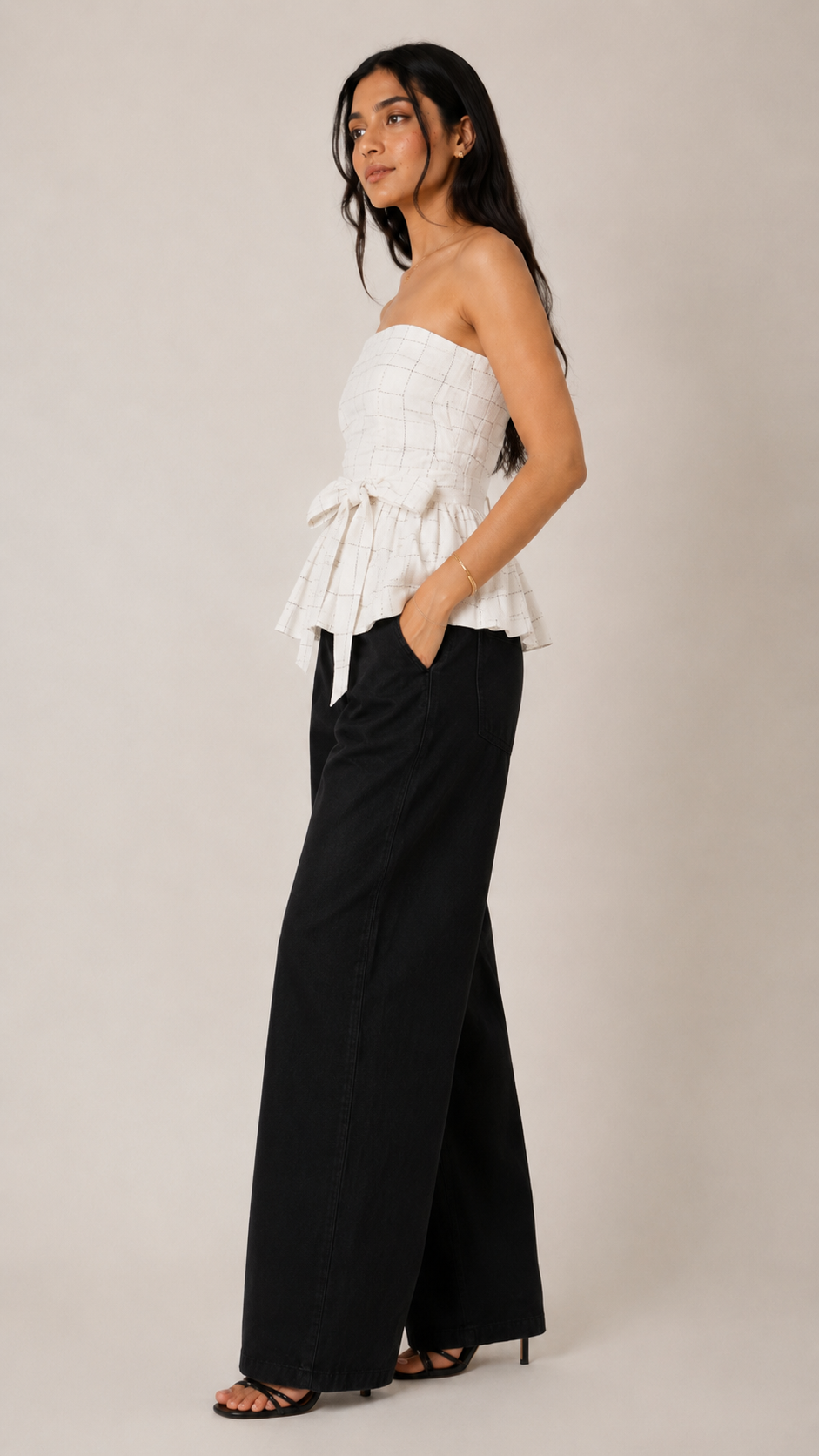 Strapless Peplum Top